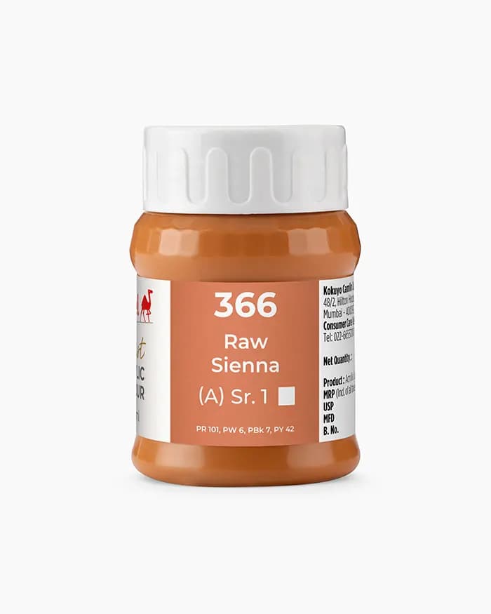 Camel Artist Acrylic Colours Individual jar of Raw Sienna Sr 1 in 500 ml