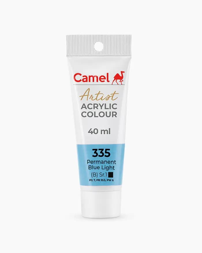 Camel Artist Acrylic Colours Individual tube of Permanent Blue Light Sr 1 in 40 ml