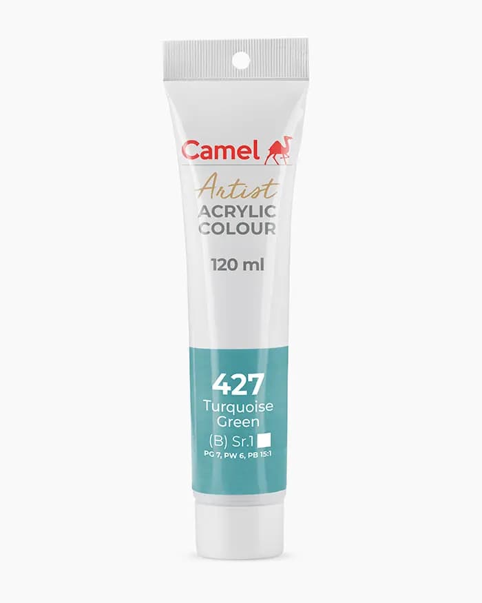 Camel Artist Acrylic Colours Individual tube of Turquoise Green Sr 1 in 120 ml