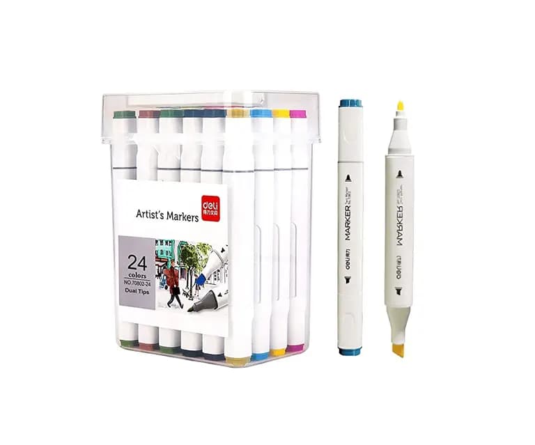 Deli Dual Tip Art Markers 24pc