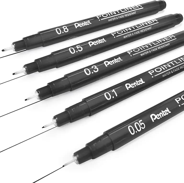 Pentel Pointliner Pigment Liner Drawing Pen Black