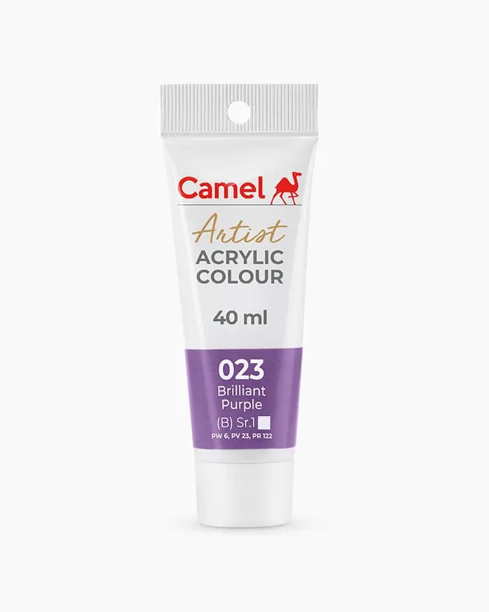 Camel Artist Acrylic Colours Individual tube of Brilliant Purple Sr 1 in 40 ml
