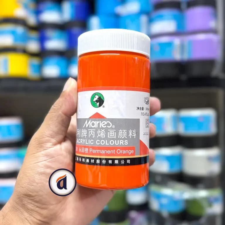 Maries Acrylic Colour 300ml Permanent Orange
