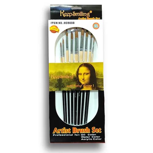 Keep Smiling Monalisa Artist Round Brush Set 9pc