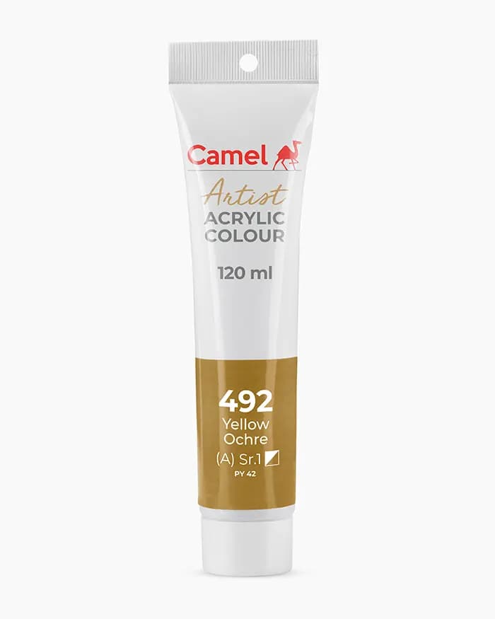 Camel Artist Acrylic Colours Individual tube of Yellow Ochre Sr 1 in 120 ml