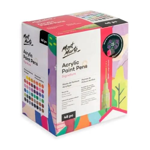 Mont Marte Acrylic Paint Pen Set of 48- Broad Tip