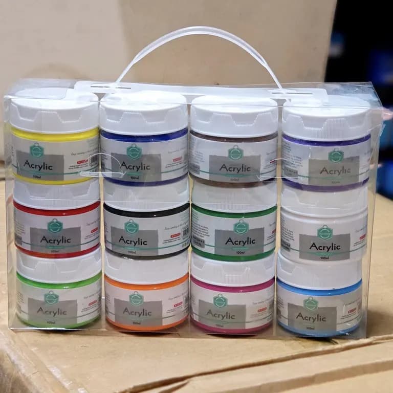Keep Smiling Acrylic Colour Paint Set 12x100ml