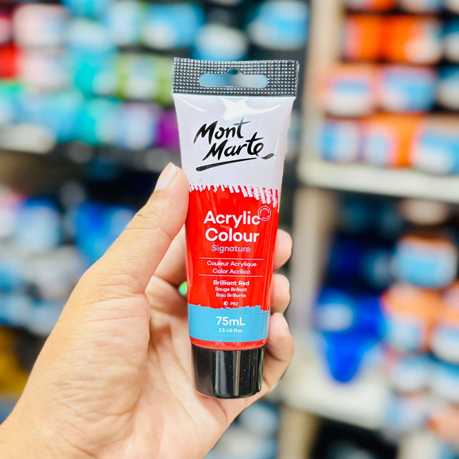 Mont Marte Acrylic Colour Paint 75ml- Brilliant Red