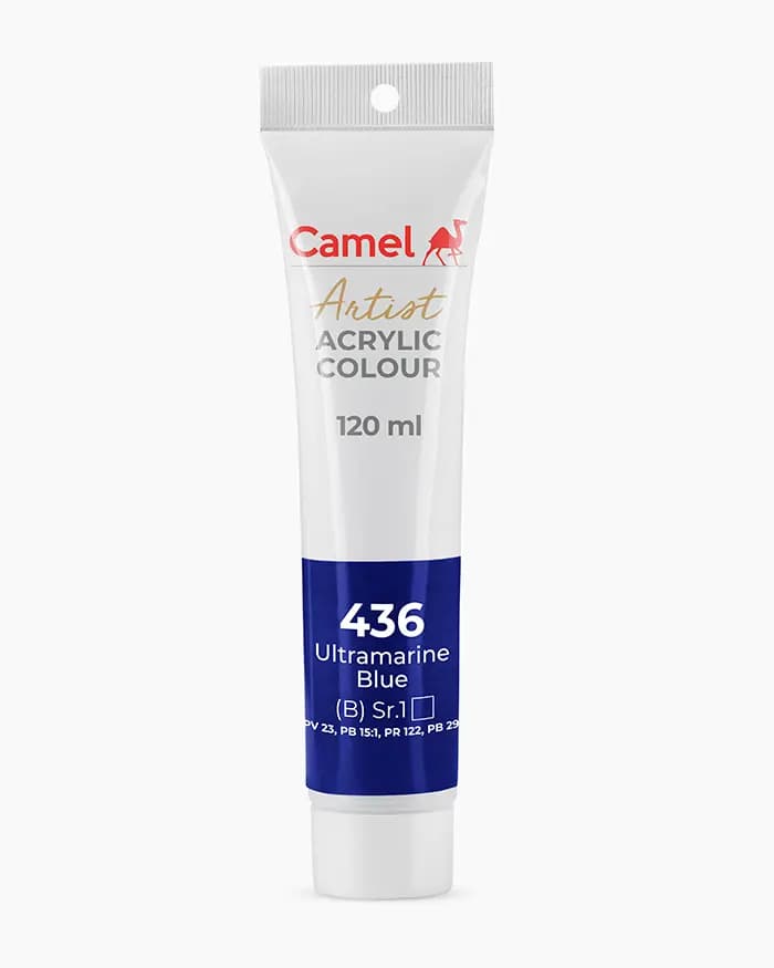 Camel Artist Acrylic Colours Individual tube of Ultramarine Blue Sr 1 in 120 ml