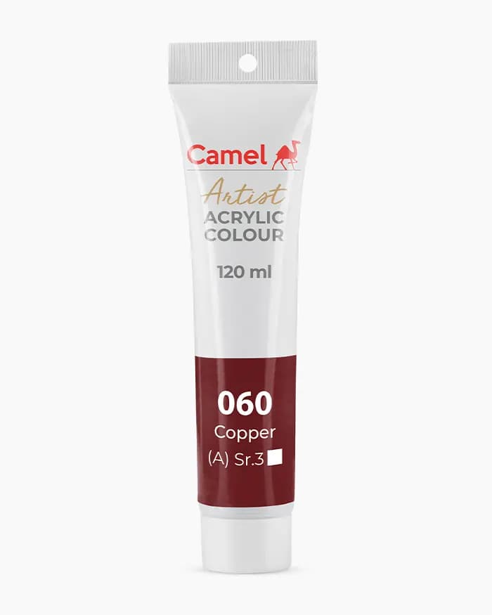 Camel Artist Acrylic Colours Individual tube of Copper Sr 3 in 120 ml
