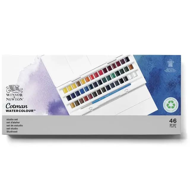  Winsor Newton  Cotman Watercolour Set  Half Pan Studio Set - 45 Half Pans