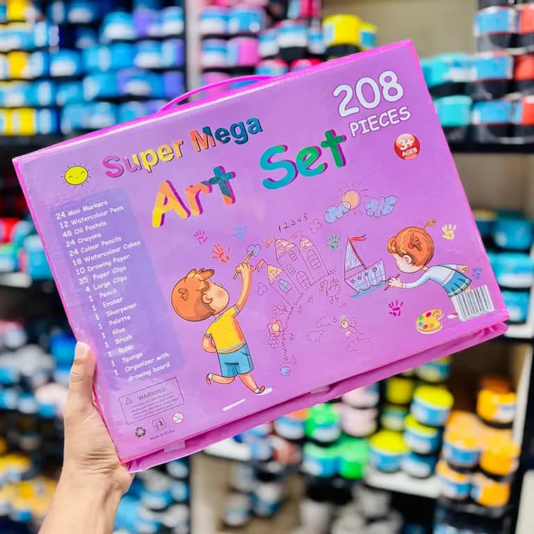 208pc Super Mega Art Set Pink Box