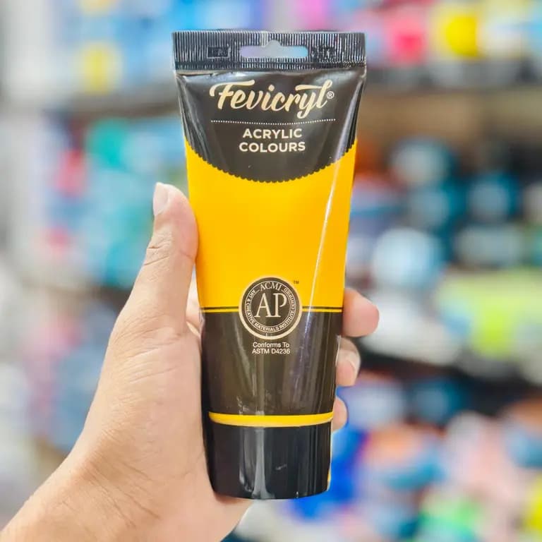 Fevicryl Acrylic Colour 200ml — Cadmium Yellow Deep