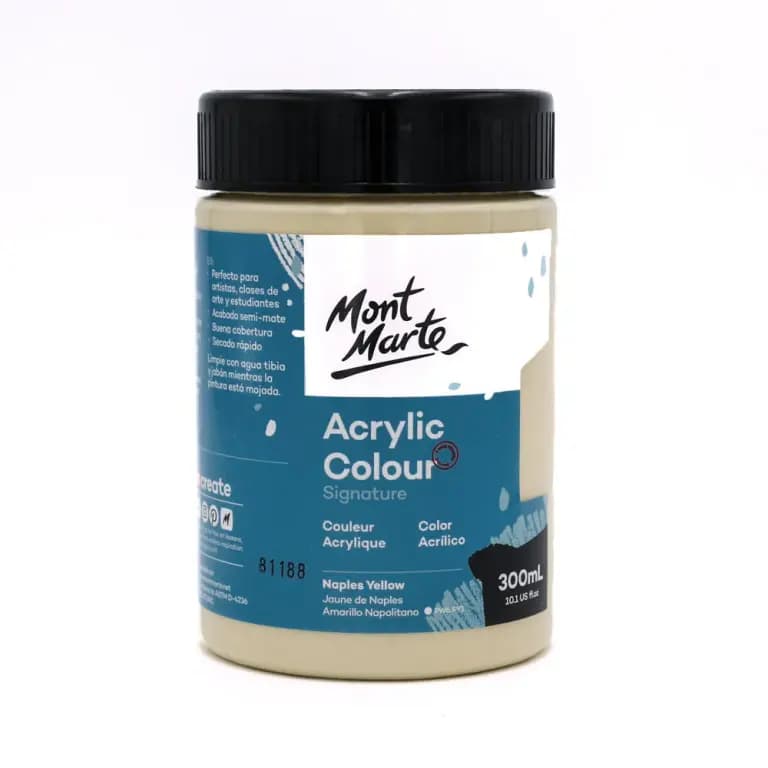 Mont Marte Acrylic Colour Paint 300ml Naples Yellow