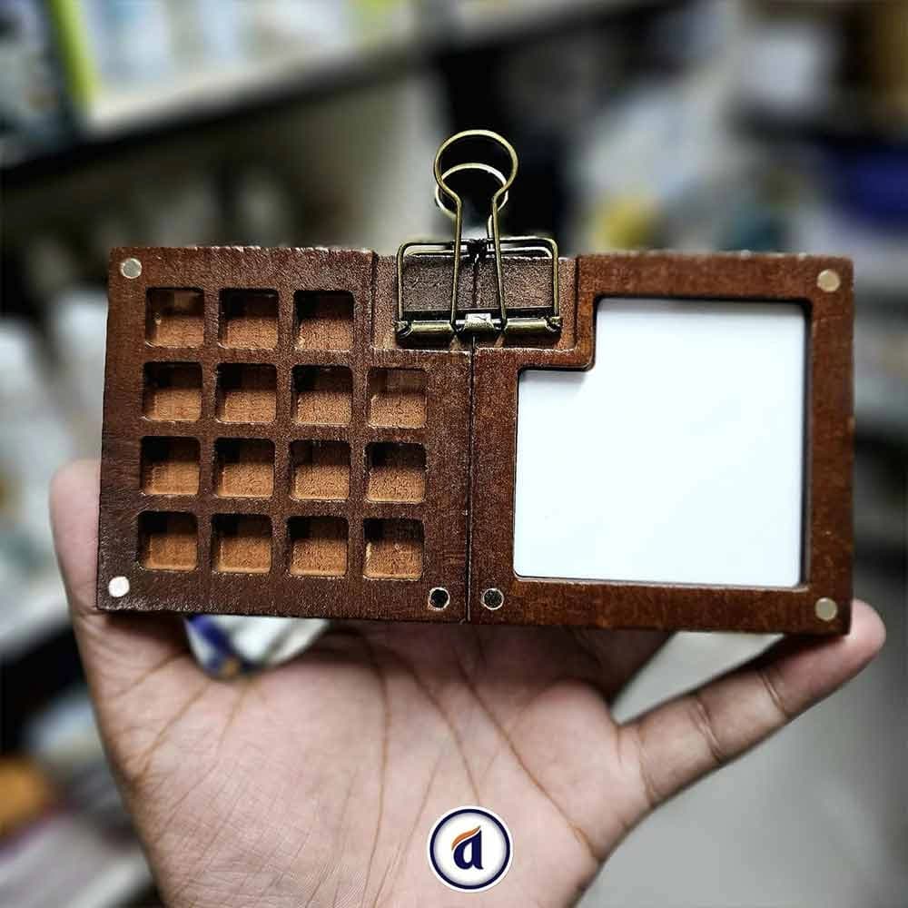 Mini 15 Grid Special Painting Colour Palette- Wood