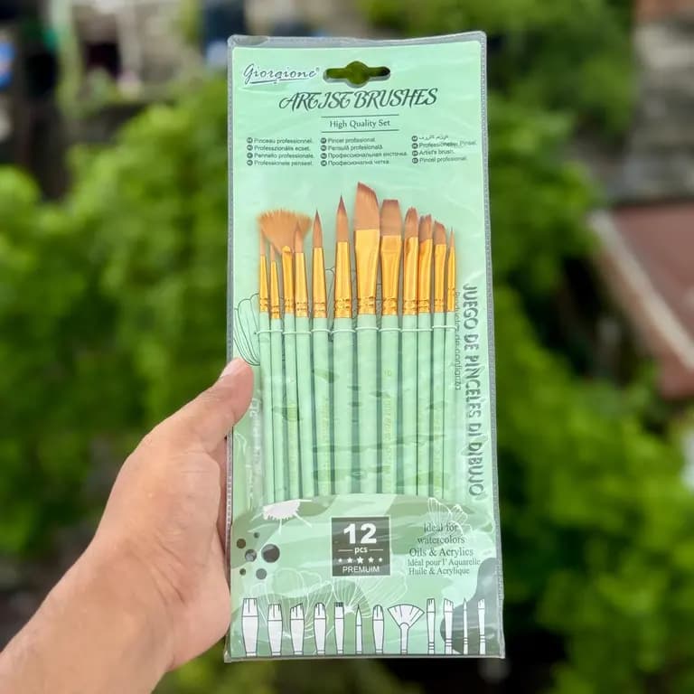 Giorgione Paintbrushes Set 12pcs (Green) 