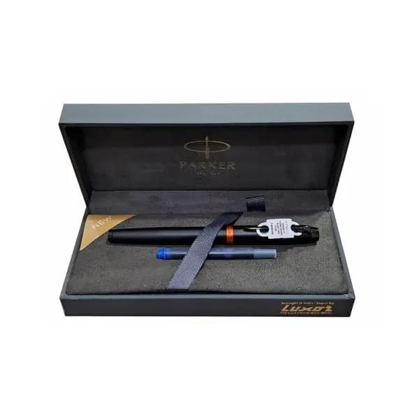 Parker IM Flame Orange Black Trim Fountain Pen – Medium Nib