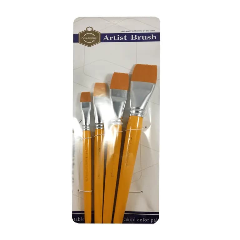 Keep Smiling Artist Yellow Flat Brush Set