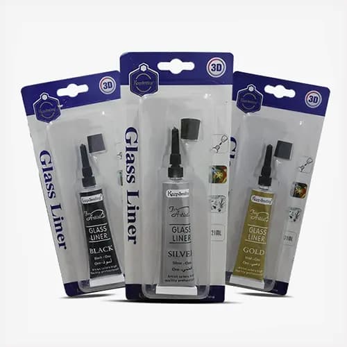 Keep Smiling 3D Glass Liner 21ml (Gold, Silver & Black)