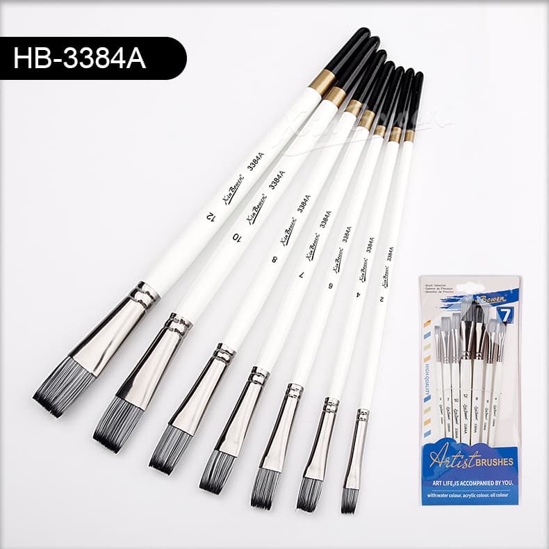 Xin bowen Silver body Flat Brush set 7pc