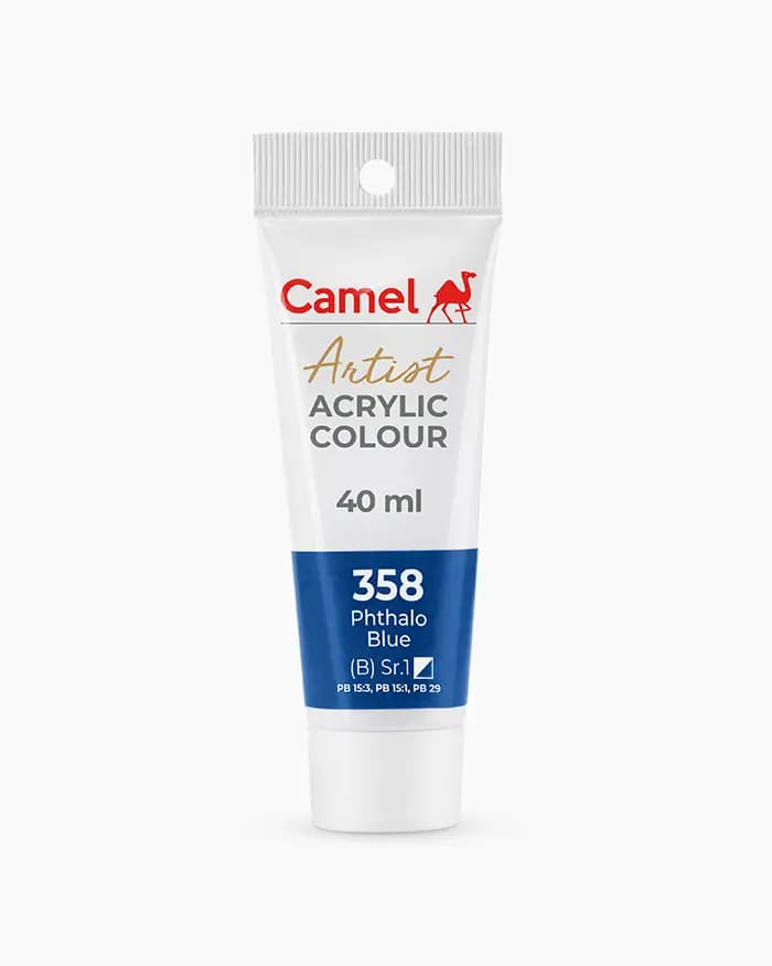 Camel Artist Acrylic Colours Individual tube of Phthalo Blue Sr 1 in 40 ml