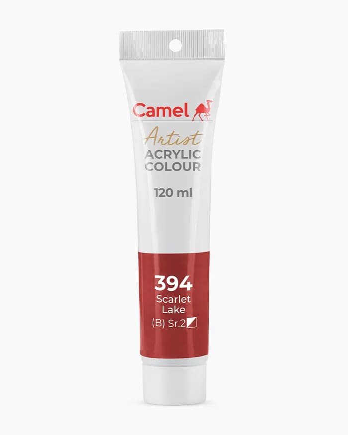 Camel Artist Acrylic Colours Individual tube of Scarlet Lake Sr 1 in 120 ml