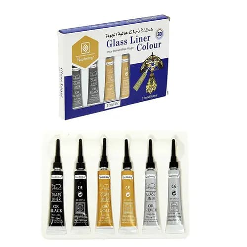 Keep Smiling 3D Glass Liner 12ml x 6 Tube (Gold, Silver & Black) HS-7906B