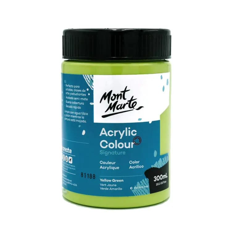Mont Marte Acrylic Colour Paint 300ml Yellow Green