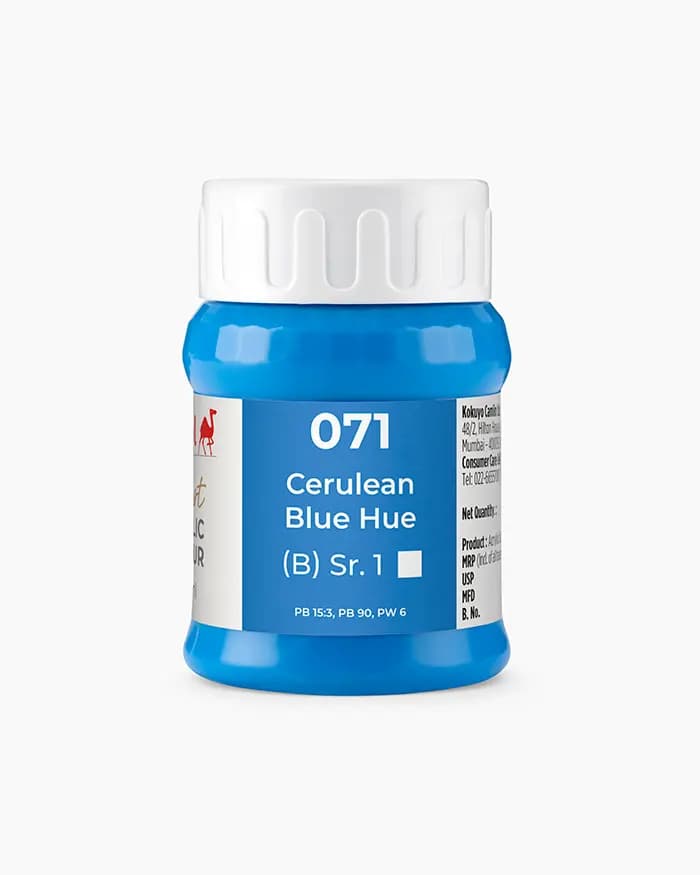 Camel Artist Acrylic Colours Individual jar of Cerulean Blue Hue Sr 1 in 500 ml