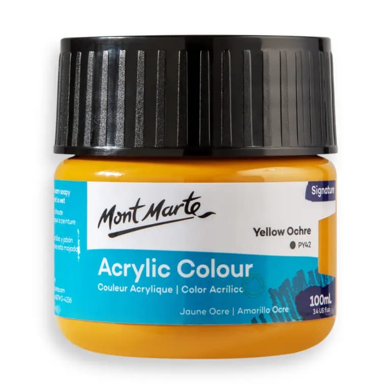 Mont Marte Acrylic Colour Paint 100ml Yellow Ochre