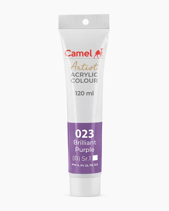 Camel Artist Acrylic Colours Individual tube of Brilliant Purple Sr 1 in 120 ml