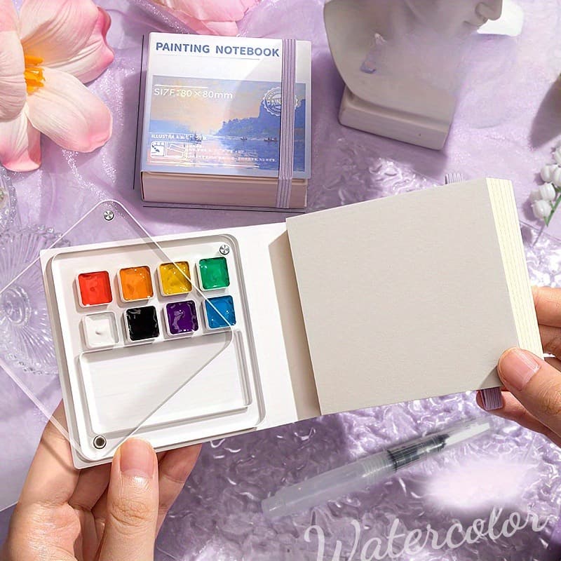 Mini Travel Friendly Notebook With Palette 8 Grade