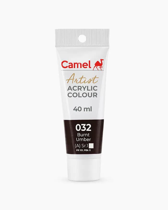 Camel Artist Acrylic Colours Individual tube of Burnt Umber Sr 1 in 40 ml