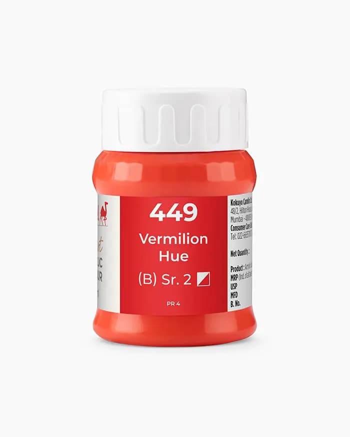 Camel Artist Acrylic Colours Individual jar of Vermilion Hue Sr 2 in 500 ml