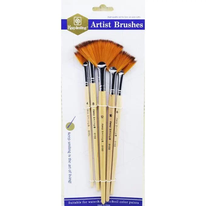 Keep smiling Artist Fan Brush Set 5pc