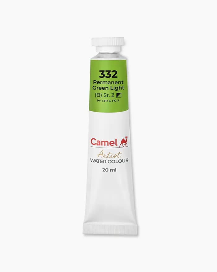 Camel Artist Water Colours Individual tube of Permanent Green Light Sr 2 in 20 ml