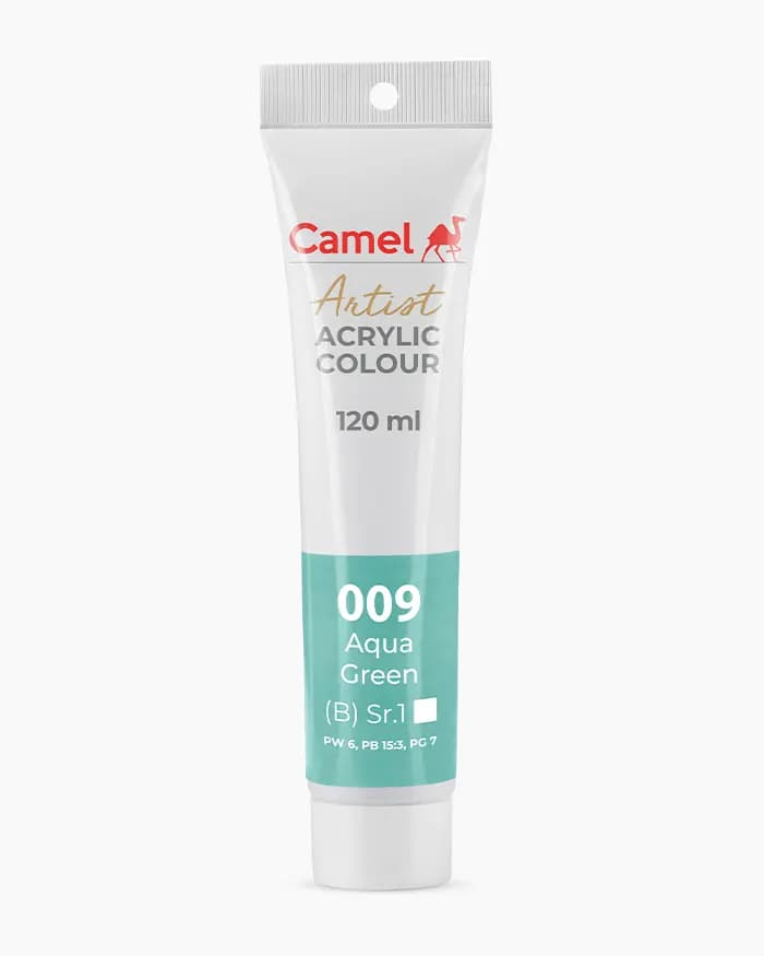 Camel Artist Acrylic Colours Individual tube of Aqua Green Sr 1 in 120 ml