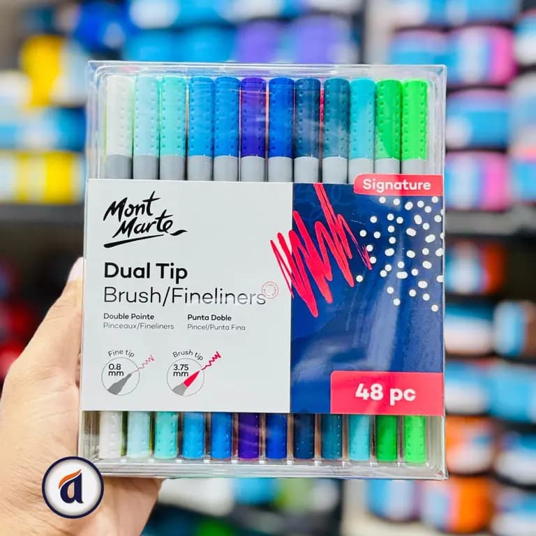Mont Marte Dual Tip Brush/Fineliners 48pc