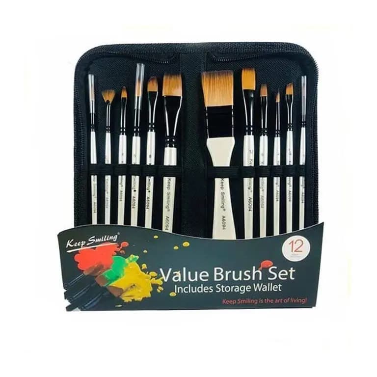 Keep Smiling Artist Paint Brushes Set 12pcs A6094
