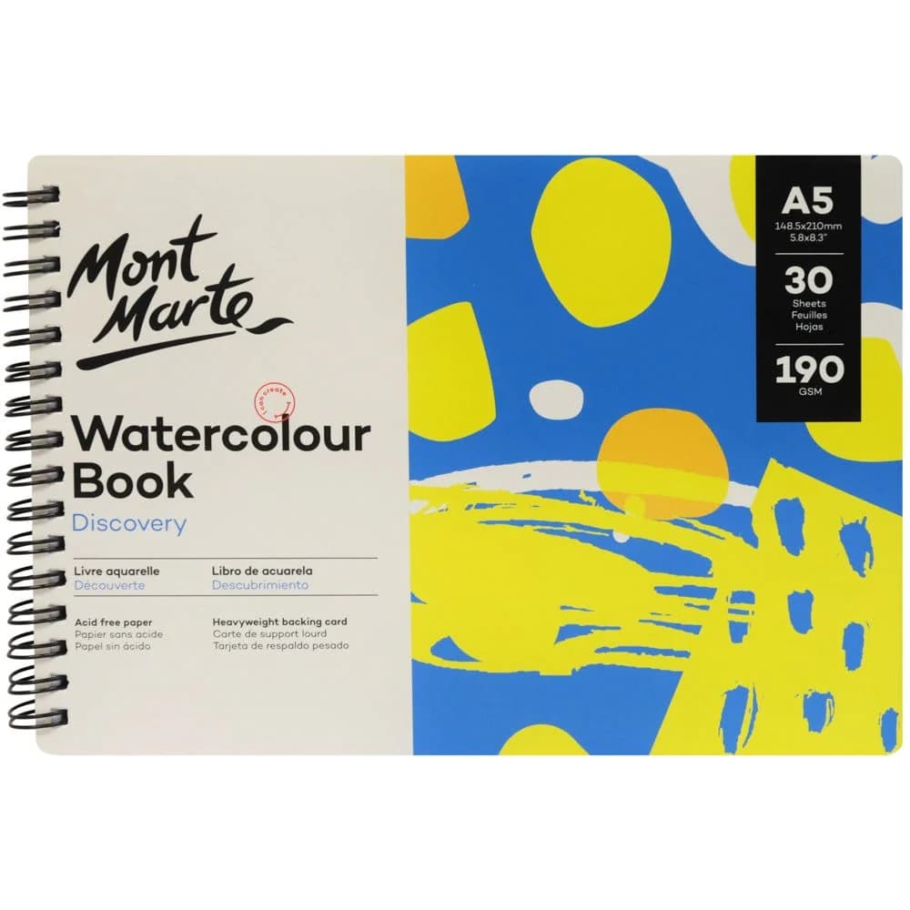 Mont Marte Watercolour Book A5 (8.3 x 11.7in) 30 Sheets 190gsm