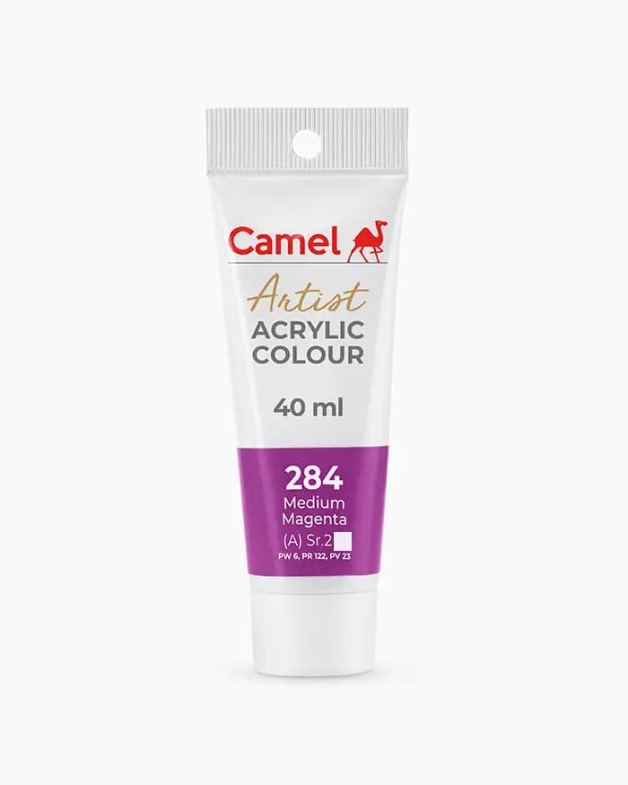 Camel Artist Acrylic Colours Individual tube of Medium Magenta Se 2 in 40 ml