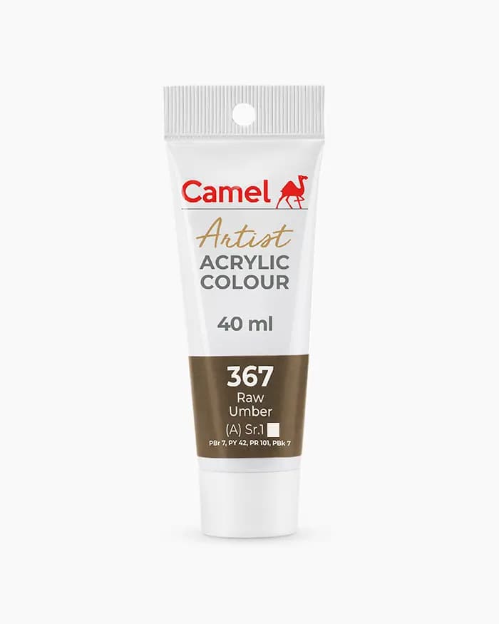 Camel Artist Acrylic Colours Individual tube of Raw Umber Sr 1 in 40 ml