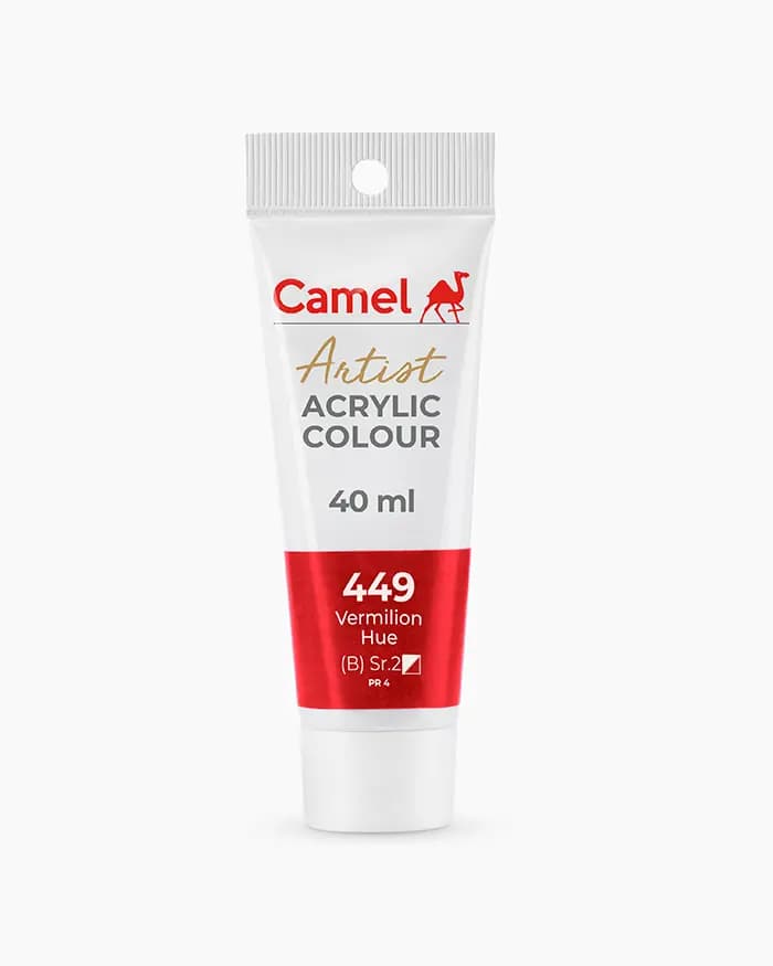 Camel Artist Acrylic Colours Individual tube of Vermilion Hue Sr 2  in 40 ml