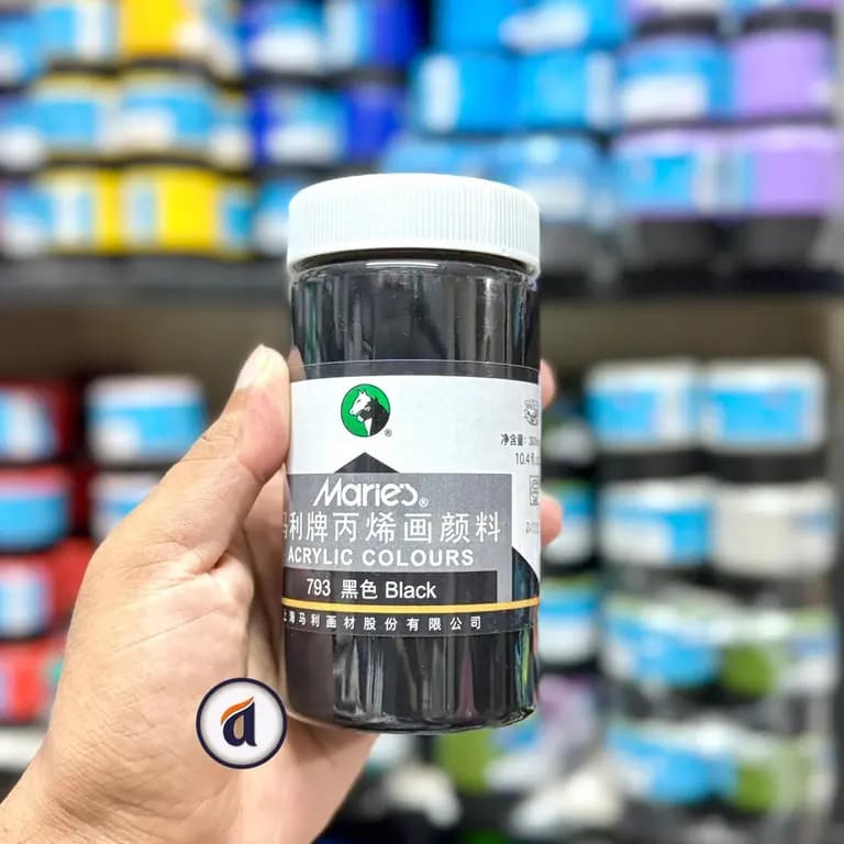 Maries Acrylic Colour 300ml Black