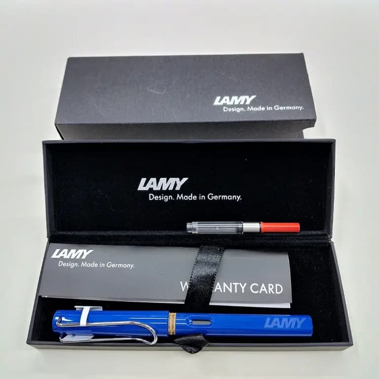 Original LAMY Safari Fountain Pen Blue Nib Grade F With Converter