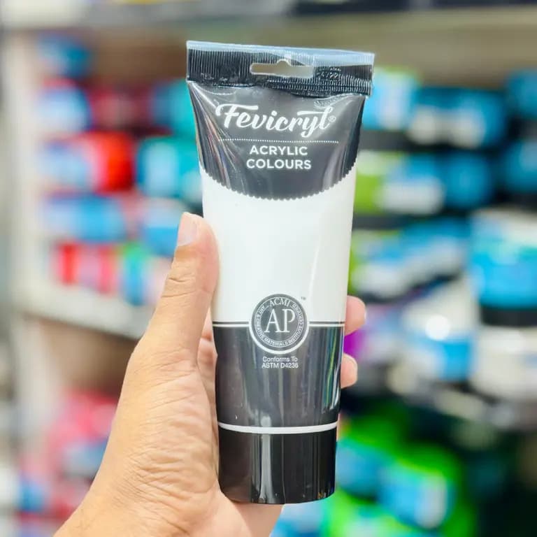 Fevicryl Acrylic Colour 200ml — Titanium White