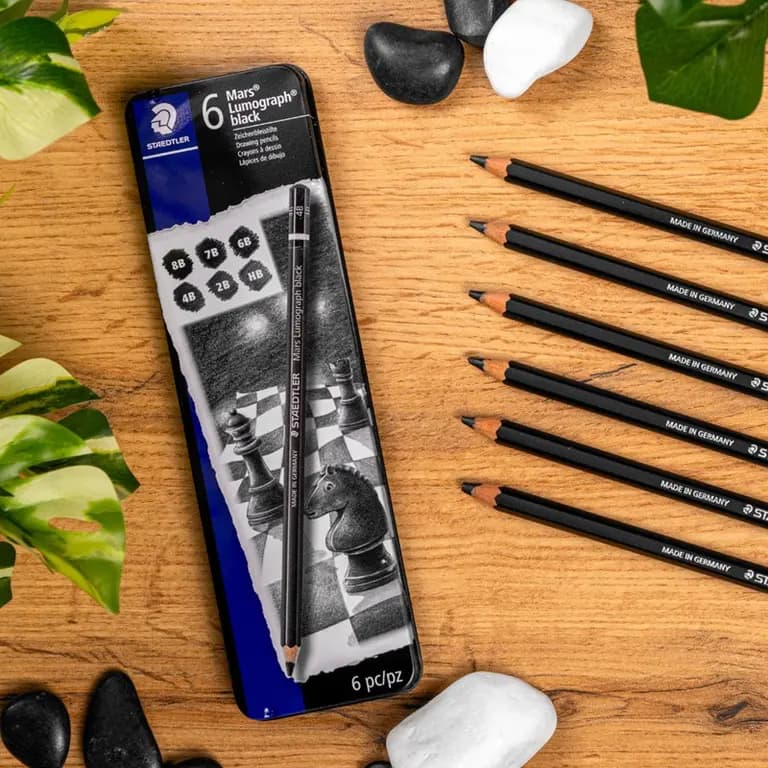 Staedtler Pencil Lumograph Black set of 6 8B 7B 6B 4B 2B HB