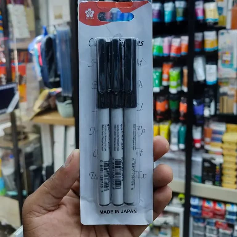  Sakura Calligraphy Pens Black Pack of 3 (1mm, 2mm, 3mm)