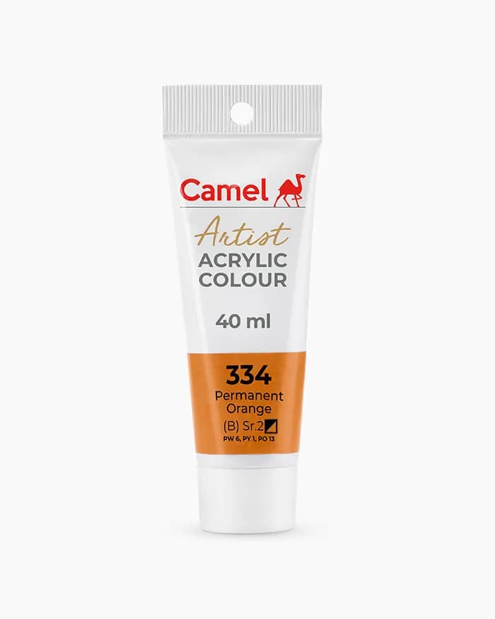 Camel Artist Acrylic Colours Individual tube of Permanent Orange Sr 2 in 40 ml