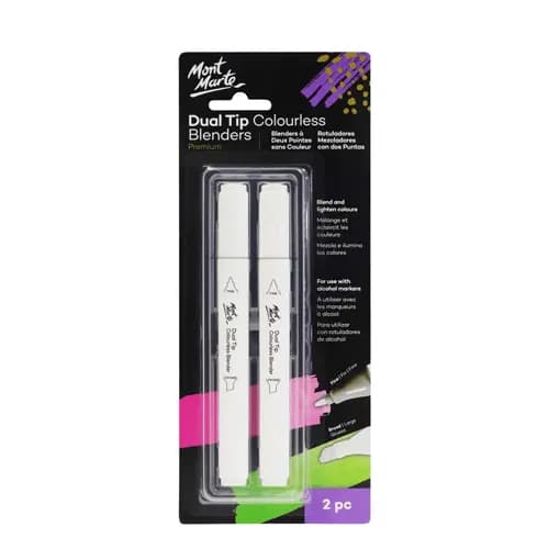 Mont Marte Dual Tip Colourless Blenders 2pc